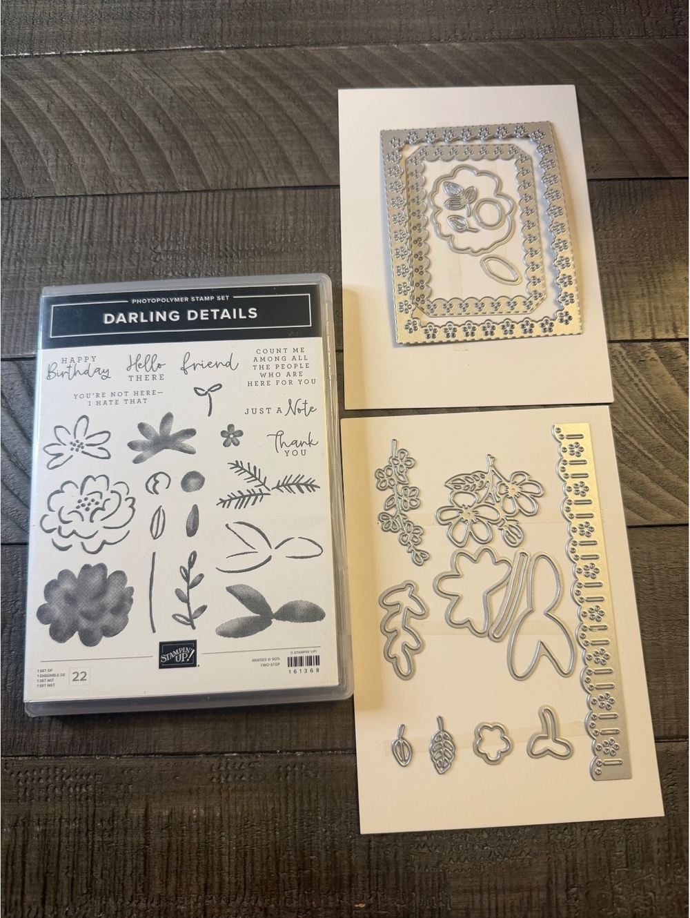 Stampin’ Up Darling Details stamp set and Darling Details Dies die cut set